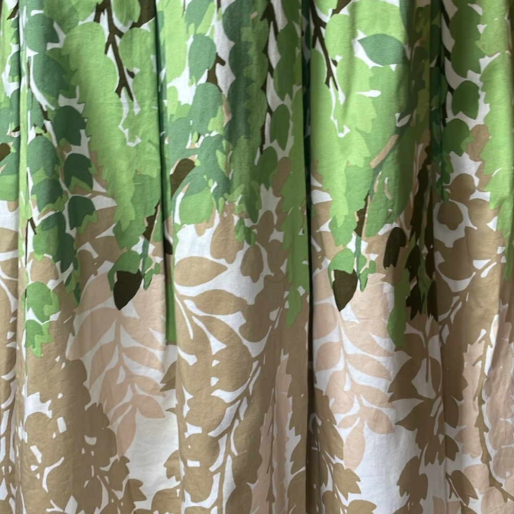 Talbots Dress Womens 16 Plus Size Green Tan Floral Leaves Sleeveless Teacher - Picture 5 of 9